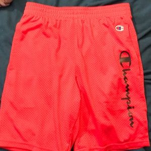 Red champion shorts